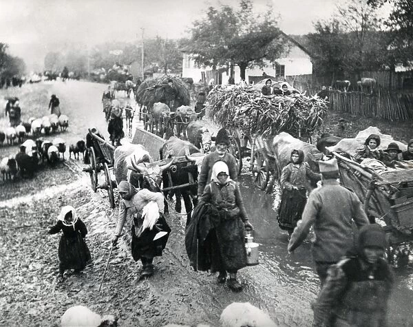 Serbian refugees during retreat, Macedonia, WW1