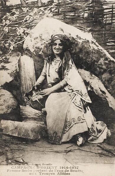 Serbian Woman collecting Water