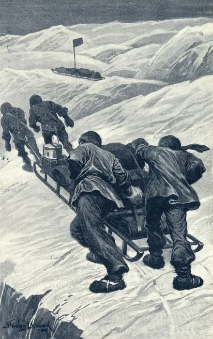 Framed Print : Shackleton Sledging Print 1908