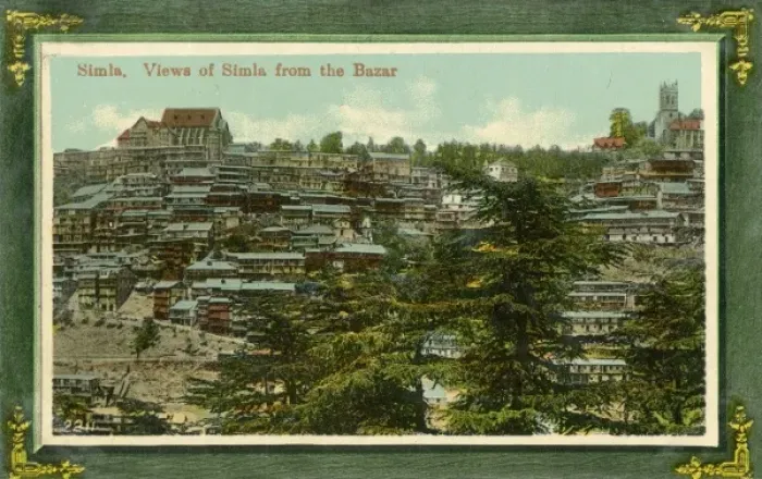 Framed Print : View from the Bazaar of Shimla, Summer Capital Print Framed Print : View from the Bazaar of Shimla, Summer Capital Print