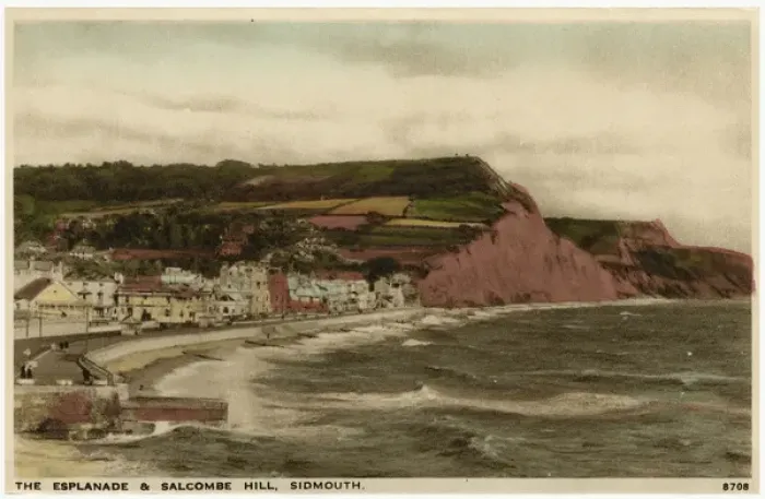 Framed Print : Sidmouth, Devon - The Esplanade and Salcombe Hill Print 1936 Framed Print : Sidmouth, Devon - The Esplanade and Salcombe Hill Print 1936