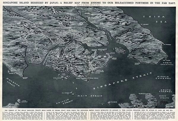 Singapore besieged by Japan, by G. H. Davis