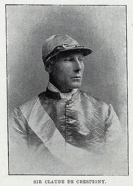Sir Claude de Crespigny jockey, sporting studio portrait