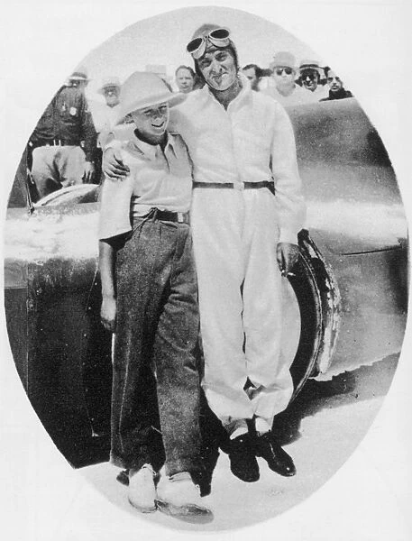 Sir Malcolm and Donald Campbell, Utah, 1935