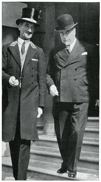Sir Thomas Beecham leaving the War Office 1939