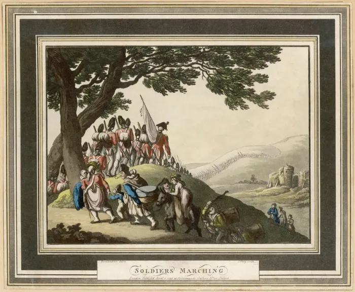 Framed Print : British Troops on March Print Framed Print : British Troops on March Print