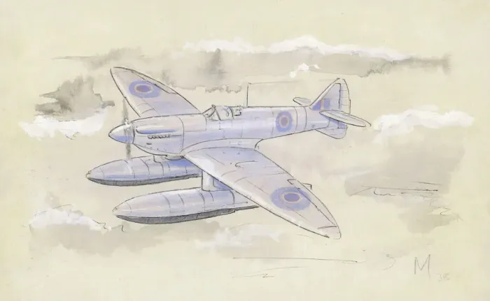Framed Print : Spitfire with Floats Print Framed Print : Spitfire with Floats Print