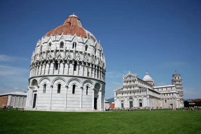 Framed Print : Print of Pisa's Leaning Tower, Baptistery and Duomo Cathedral Framed Print : Print of Pisa's Leaning Tower, Baptistery and Duomo Cathedral