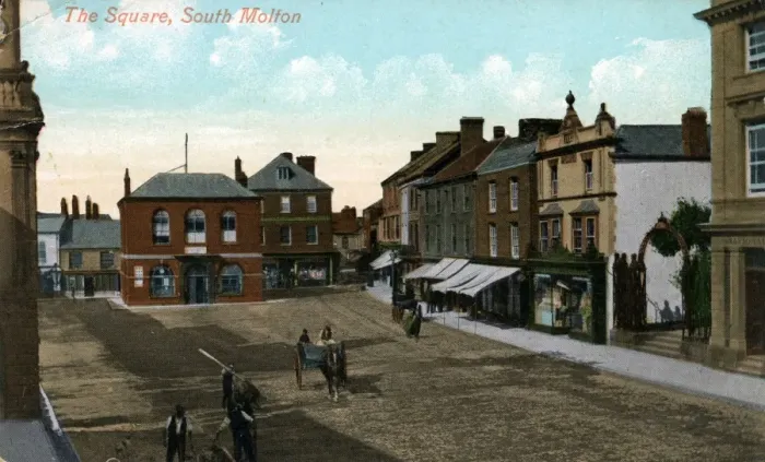 Framed Print : The Square, South Molton Print, Devon, England 1900s Framed Print : The Square, South Molton Print, Devon, England 1900s