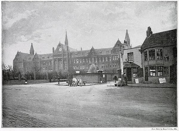 St Paul's School, Hammersmith, London, with the 'Old Red Cow'. Date: 1901