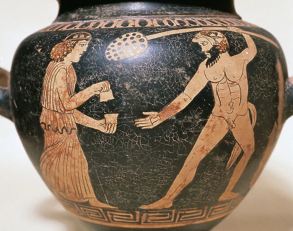 Stamnos. Classic period. 5th BC century. Red-figure pottery