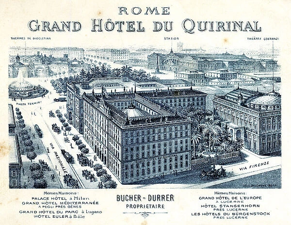 Stationery design, Grand Hotel du Quirinal, Rome, Italy