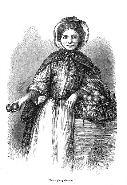 Street trade: London orange seller, 1863
