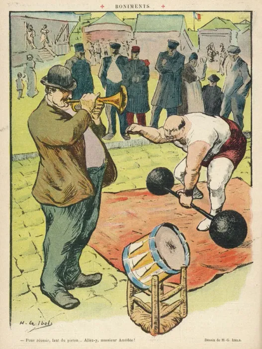 Framed Print : Strong Man at a Fair Print Framed Print : Strong Man at a Fair Print