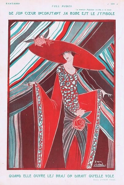 Stunning fashion drawing for a lady in red
