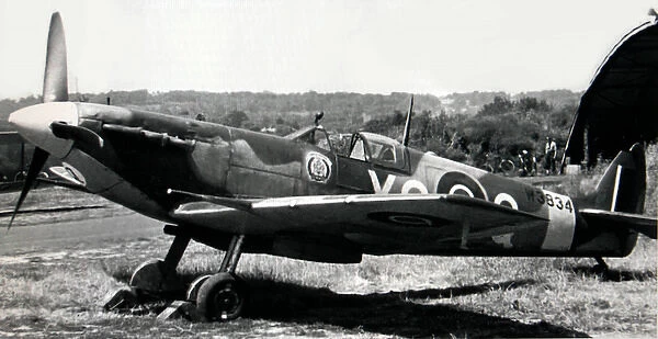 Supermarine Spitfire Vb (forward view, parked) of W3834