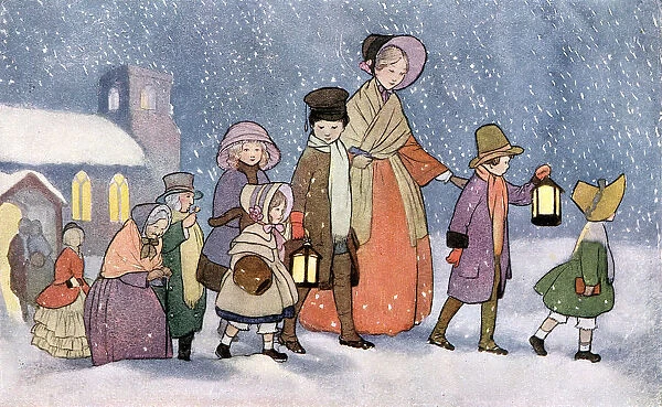 The Sweetwood Family Returning From Church On Christmas Eve