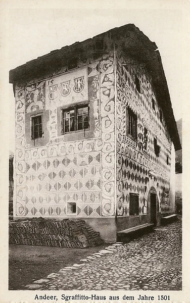 Switzerland - Andeer - decorated house Haus Padrun (1501)