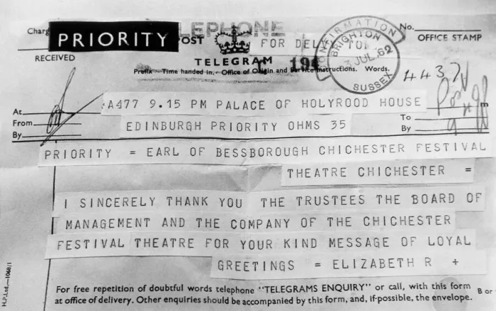 Framed Print : The Queen's 1962 Telegram Print