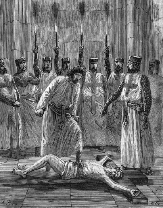 Framed Print : Print of a Templar Initiation Ceremony Framed Print : Print of a Templar Initiation Ceremony