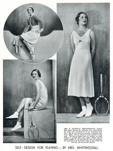 Tennis clothes designed by Mrs Fearnley Whittingstall