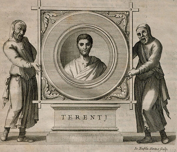 Terence (195-159 BC). Playwright during the Roman Republic. Engraving. 1736