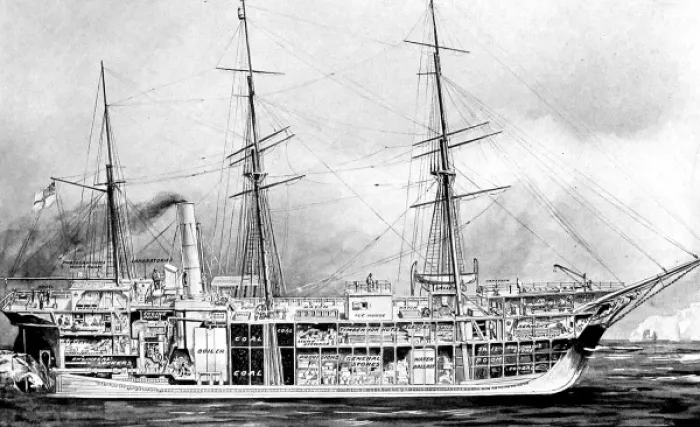 Framed Print : Sectional Print of the Terra Nova Research Ship Framed Print : Sectional Print of the Terra Nova Research Ship