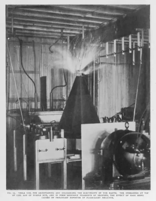 Framed Print : Tesla Coil Discharge Print Framed Print : Tesla Coil Discharge Print