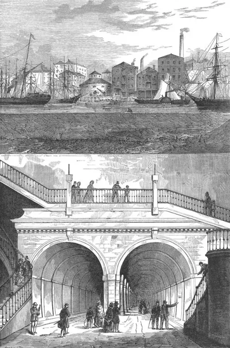 Framed Print : Print of The Thames Tunnel