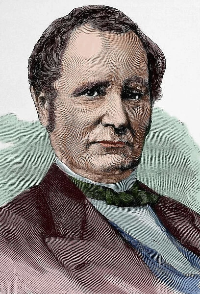 Thomas Andrews Hendricks (1819-1885). Engraving. Colored