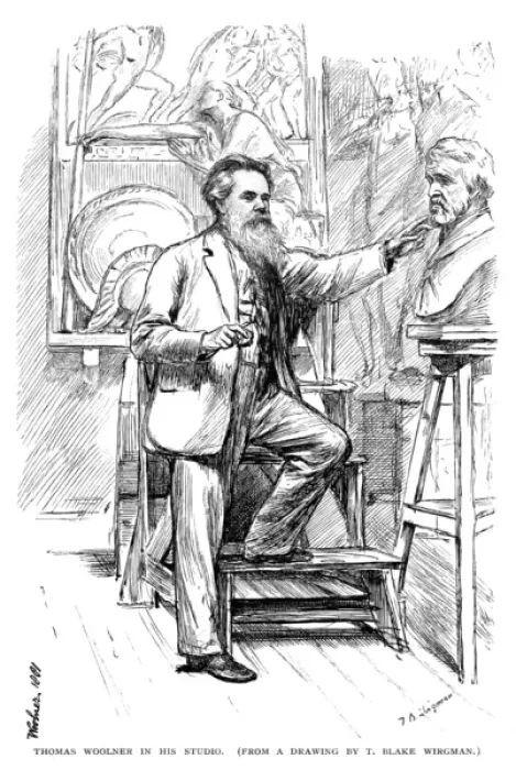 Framed Print : Thomas Woolner Sculptor in his Studio Print Framed Print : Thomas Woolner Sculptor in his Studio Print
