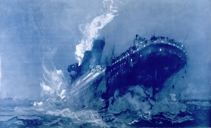 Framed Print : Titanic Sinks Print Framed Print : Titanic Sinks Print