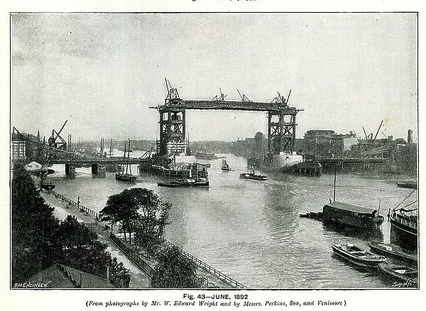 Tower Bridge under construction, June 1892