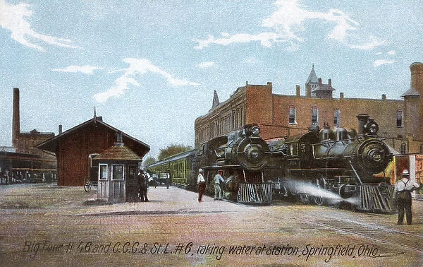 Two trains at Springfield, Ohio, USA