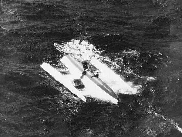 Transatlantic race trimoran capsized