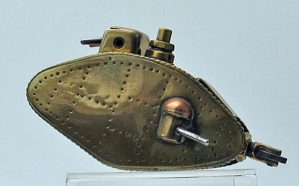 Trench Art lighter in the shape of a WWI tank