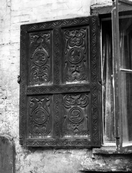 Framed Print : Tudor Window Shutters Print, Tombland House, Norwich, 1526 Framed Print : Tudor Window Shutters Print, Tombland House, Norwich, 1526