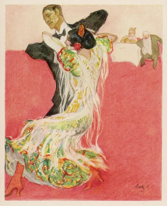 Framed Print : Print of Two-Step Dance (Rieth) Lithograph Framed Print : Print of Two-Step Dance (Rieth) Lithograph