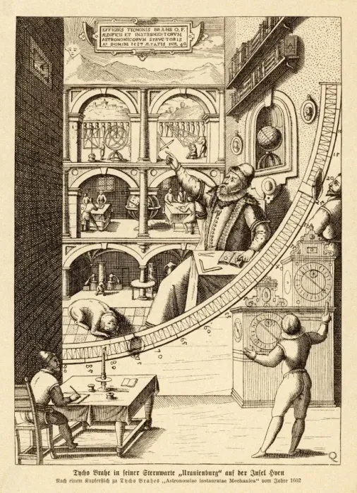 Framed Print : Print of Tycho Brahe at Work in his Observatory Framed Print : Print of Tycho Brahe at Work in his Observatory