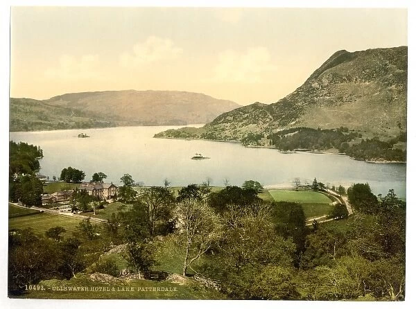 Ullswater, hotel and lake, Patterdale, Lake District, Englan