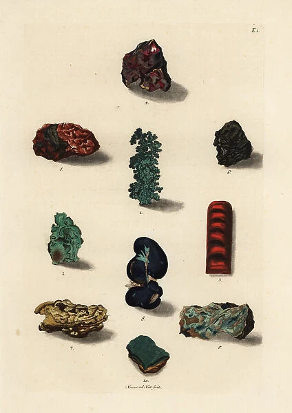 Varieties of copper, coppernickel and malachite ores