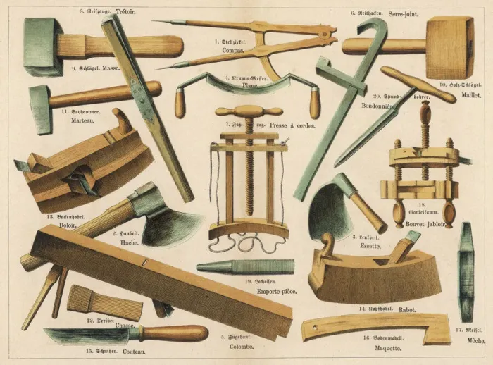 Framed Print : Cooper's Tools Print Framed Print : Cooper's Tools Print