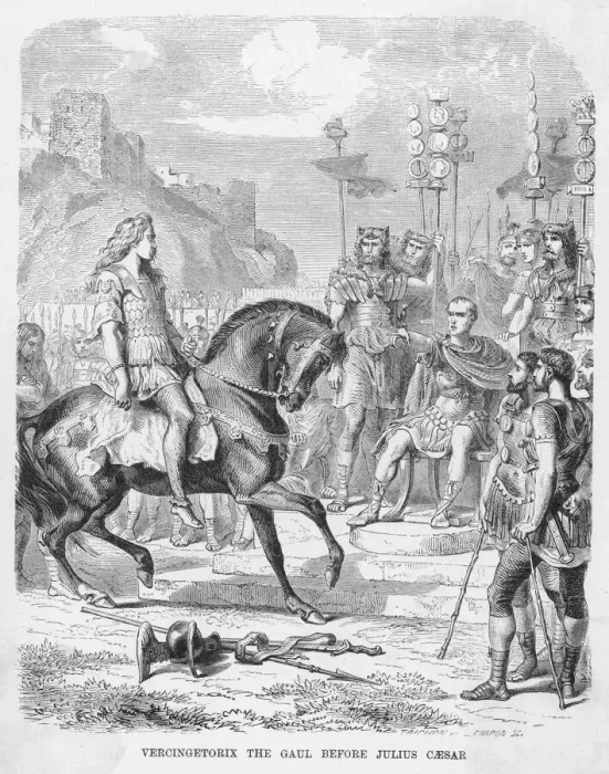 Framed Print : Vercingetorix Confronts Julius Caesar Print Framed Print : Vercingetorix Confronts Julius Caesar Print