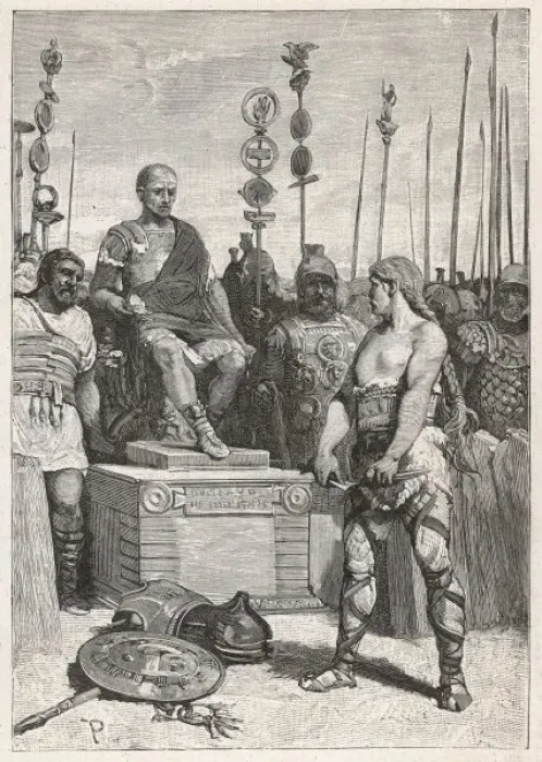 Framed Print : Vercingetorix Surrenders to Caesar Print Framed Print : Vercingetorix Surrenders to Caesar Print
