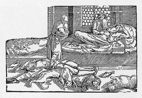 Victims of the Black Death plague in 1349