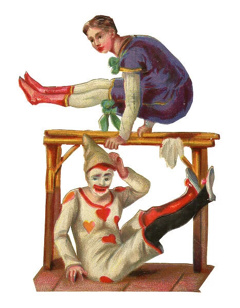 Victorian Scrap, acrobat and clown