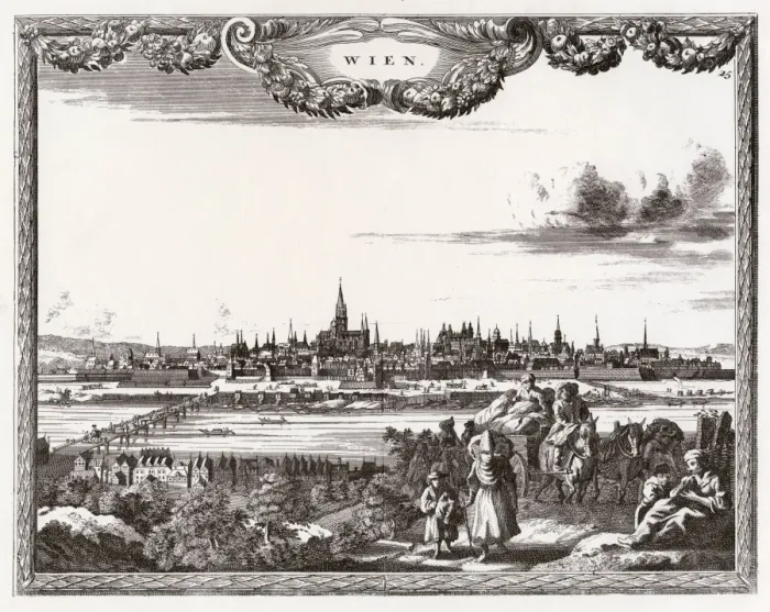 Framed Print : Vienna Print: Distant View Across the River Framed Print : Vienna Print: Distant View Across the River