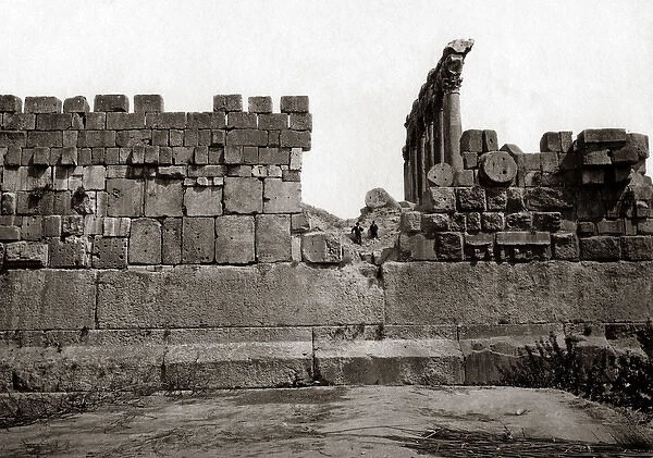 View at Baalbek, Lebanon, circa 1880s
