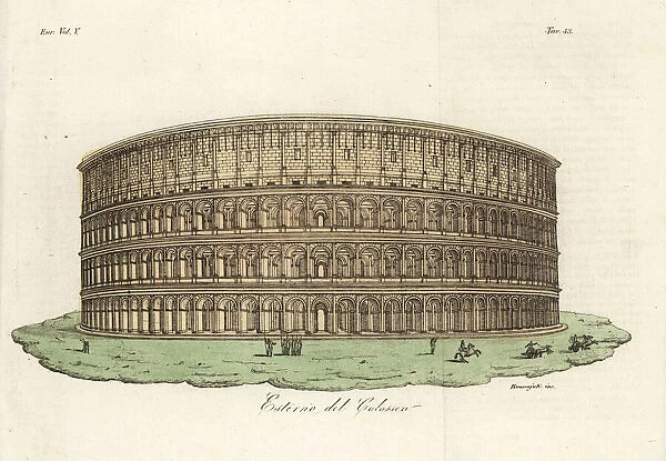 View of the exterior of the Coliseum, Rome