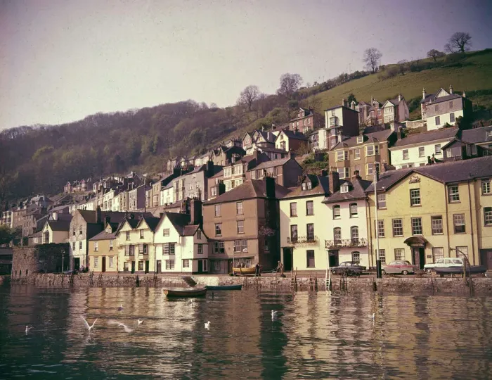 Framed Print : View from the harbour, Dartmouth, Devon Print circa 1950s Framed Print : View from the harbour, Dartmouth, Devon Print circa 1950s